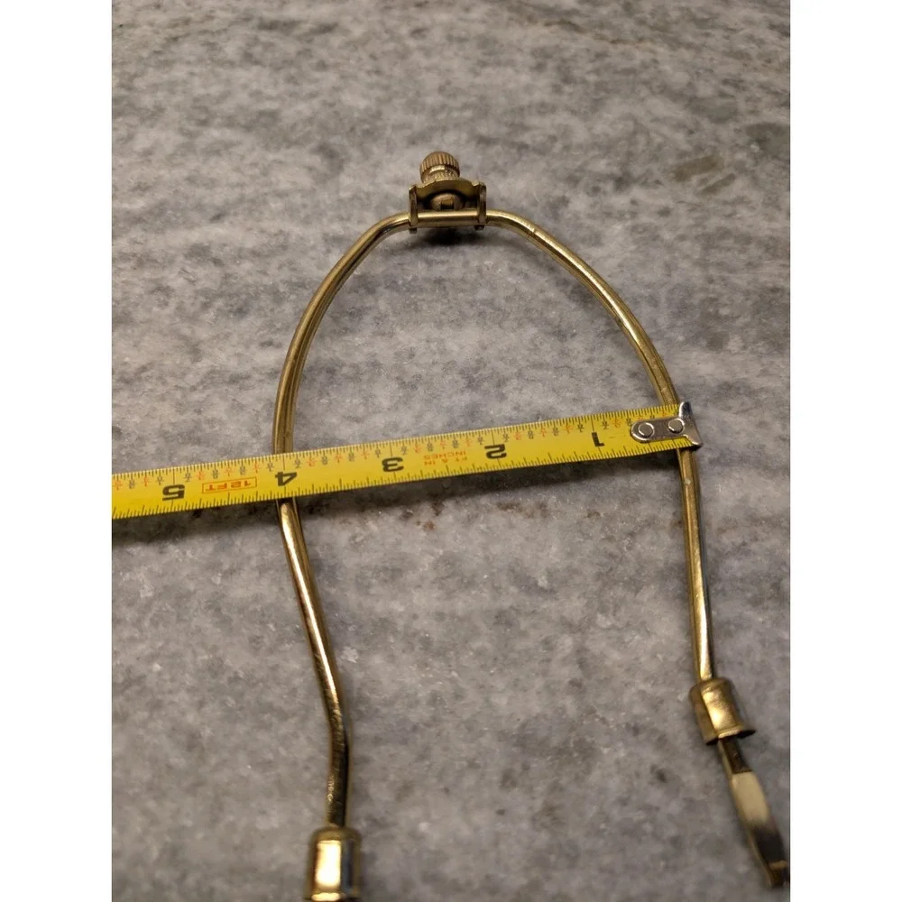 7 3/4in‎ Tall Bright Brass Lamp Harp & Finial